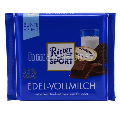 Фото Шоколад молочный Ritter Sport Edel-Vollmilch 35 % kakao,100 г № 2