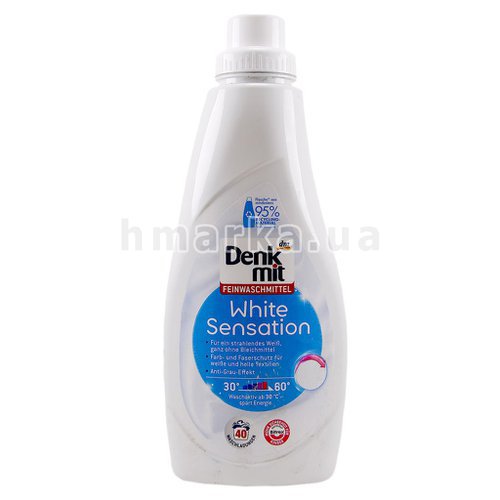 Фото М’який миючий засіб для прання білих речей Denkmit White Sensation, 40 прань, 1 л № 2