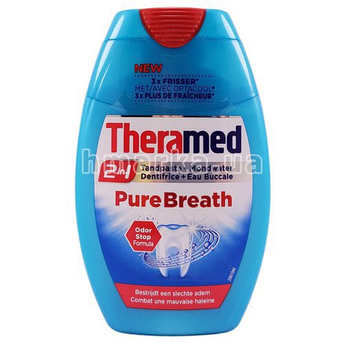 Фото Зубная паста Theramed + ополаскиватель для рта "Pure Breath", 75 мл № 1