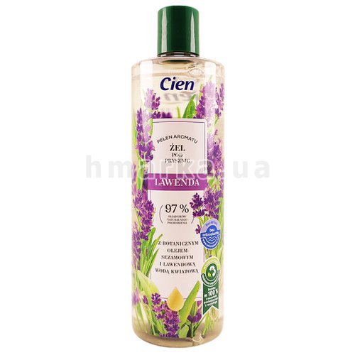 Фото Гель для душа с растительным кунжутным маслом и цветочной водой лаванды Cien, 400 мл № 1