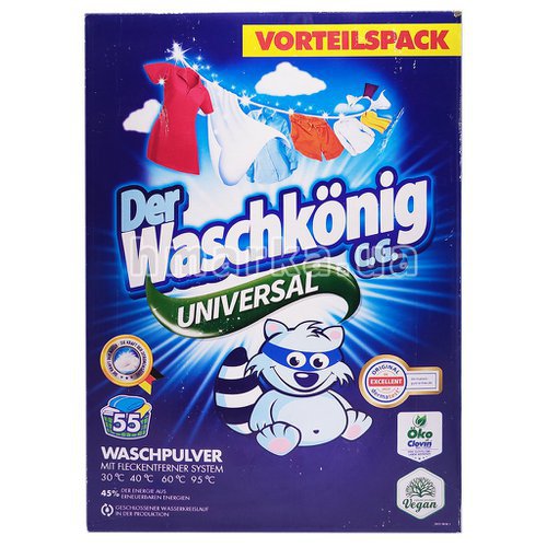 Фото Универсальный порошок для стирки Waschkonig Universal, 55 стирок, 3,575 кг № 1