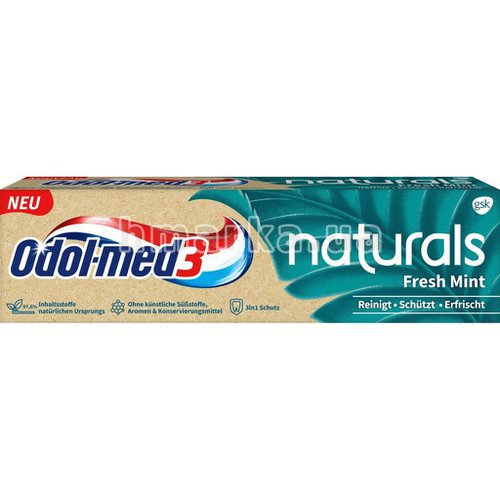 Фото Натуральная зубная паста Odol med 3 Fresh Mint, 75 мл № 2
