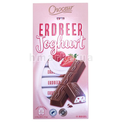Фото Шоколад Choceur "Erdbeer Joghurt", 200 г (11 шт. х 18,2 г) № 1