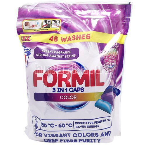 Фото Капсулы для стирки цветных вещей Formil Color 3 в 1, 48 шт. № 1