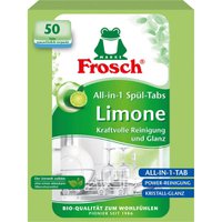 Бесфосфатные таблетки для посудомоечной машины Frosch Limone "Все в 1", 50 шт.