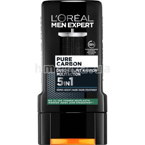 Фото Гель для душа L'ORÉAL Pure Carbon, мужской, 250 мл № 1