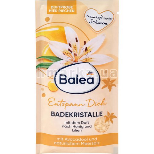 Фото Кристаллы для ванны Balea Relax с ароматом меда и лилии, 80 г № 1