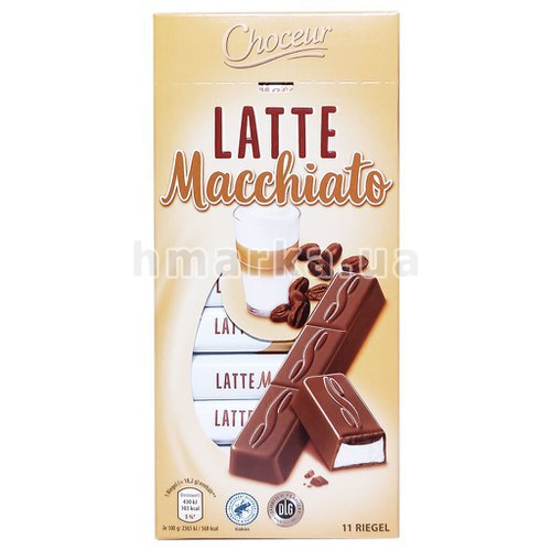 Фото Шоколад Choceur "Latte Macchiato", 200 г (11 шт. х 18,2 г) № 1