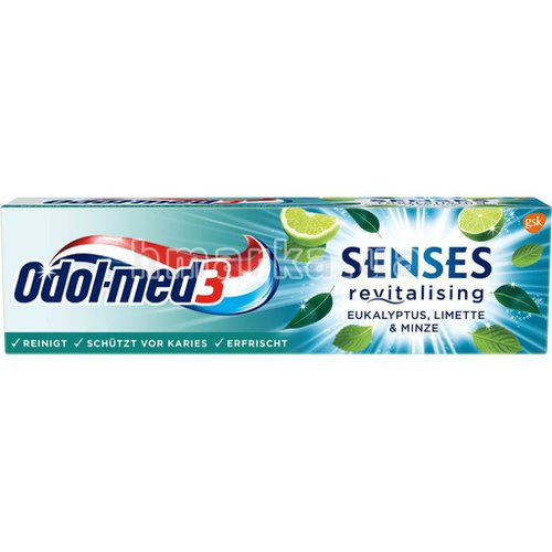 Фото Зубная паста Odol med 3 Senses с эвкалиптом, 75 мл № 1