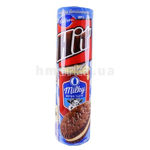 Фото Шоколадное печенье "сендвич" ТМ Bahlsen Hit с начинкой со вкусом згущеного молока, 220 г № 1