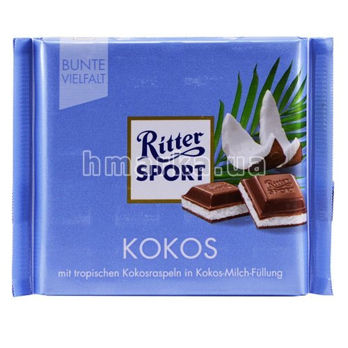 Фото Шоколад молочный Ritter Sport Kokos, 100 г № 1