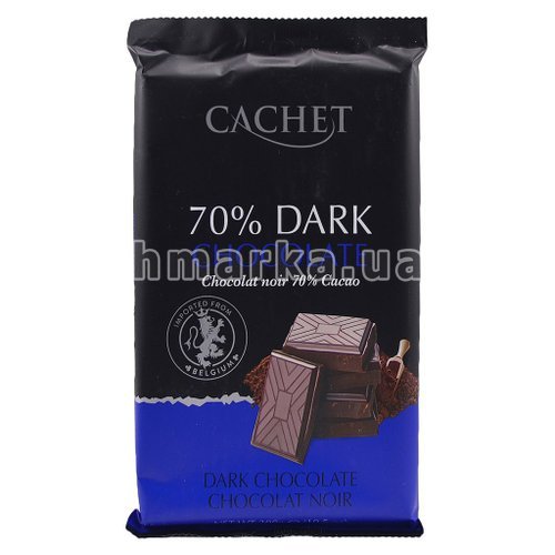 Фото Шоколад екстра чорний CACHET "Dark Chocolate", 70 % кaкao, 300 г № 1