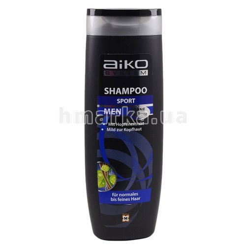 Фото Шампунь Aiko system Men "SPORT" для нормального волосся, 300 мл № 1