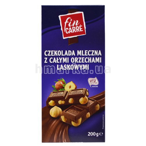 Фото Молочний Шоколад з Лісовими Горіхами Fin Carre, 200 г № 1