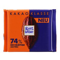 Темный шоколад Ritter Sport 74% кaкao, 100 г