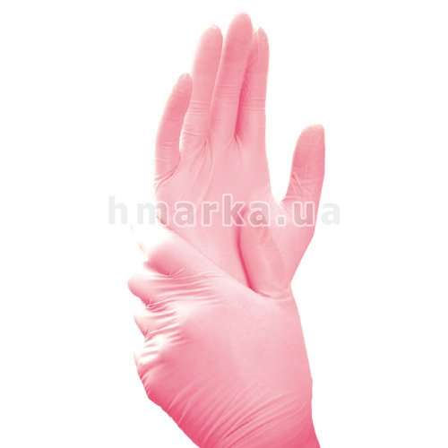 Фото Рукавички нітрилові ніжно-рожеві 100 шт в упаковці № 1