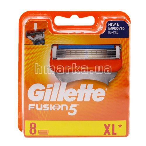Фото Змінні касети для станка Gillette Fusion 5 лез, 8 шт. № 1
