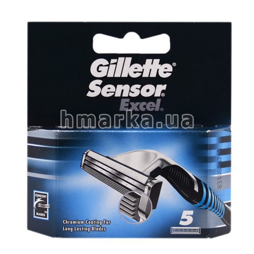 Фото Змінні касети для станка Gillette Sensor Excel, 5 шт. № 1