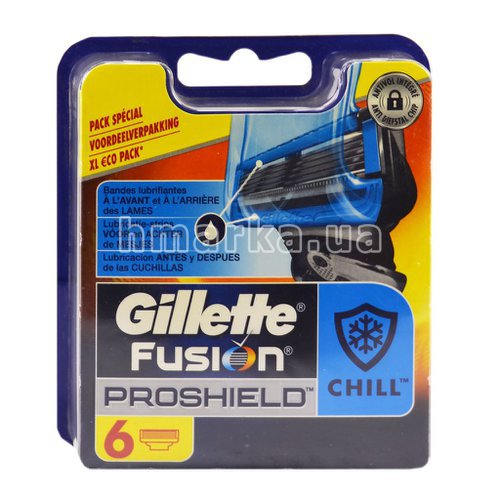 Фото Змінні касети для станка Gillette Fusion Proshield chill, 6 шт. № 1