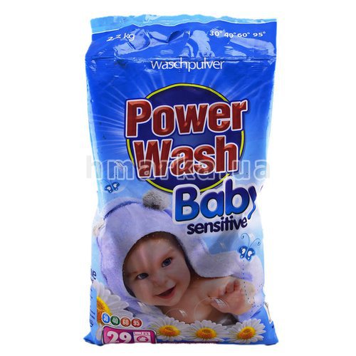 Фото Дитячий пральний порошок Power Wash Baby sensitive, 2,2 кг № 1