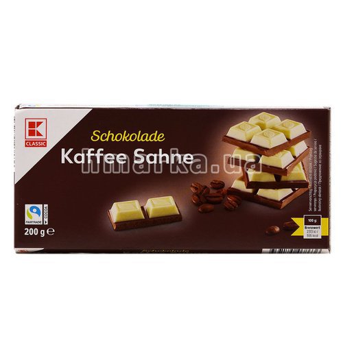 Фото Шоколад K-Classic Kaffee Sahne зі смаком кави, 200 г № 1