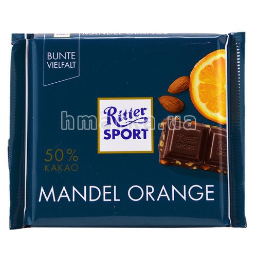 Фото Шоколад Ritter Sport Мигдаль з апельсином 50% какао, 100 г № 1