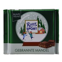 Шоколад молочний Ritter Sport Gebrannte Mandel з подрібненим мигдалем, 100 г