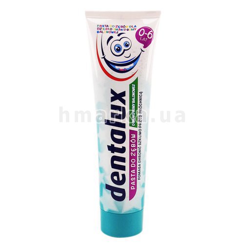 Фото Дитяча зубна паста Dentalux 0-6 зі смаком жуйки, 100 мл № 1