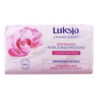 Кремовое мыло Luksja Смягчающее с розой и молочными протеинами, 90 г