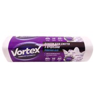 Пакети для сміття з вушками Vortex 90 л, 70 х 80 см, білі, до 30 кг, 10 шт.