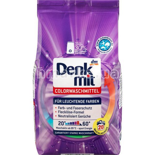 Фото Пральний порошок для кольорових речей Denkmit Colorwaschmittel, на 20 прань, 1.35 кг № 1
