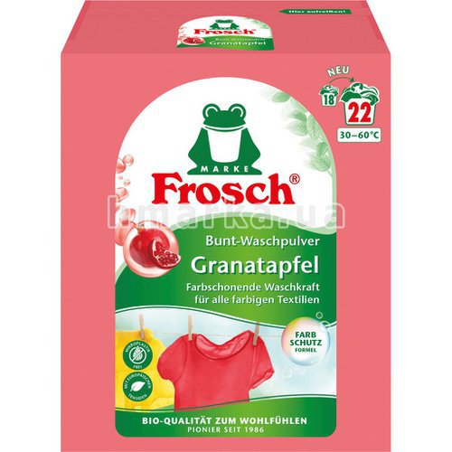 Фото Пральний порошок Frosch "Granatapfel" для кольорових речей, 1.45 кг № 1