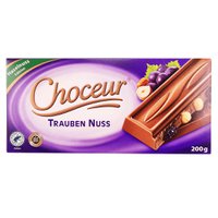 Шоколад Choceur "Trauben Nuss" с цельным орехом и изюмом, 200 г