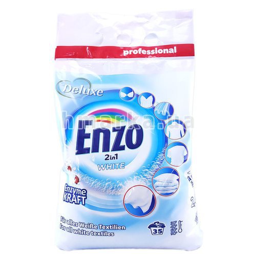 Фото Порошок для прання білої та світлої білизни Enzo на 35 прань, 2,45 кг № 1