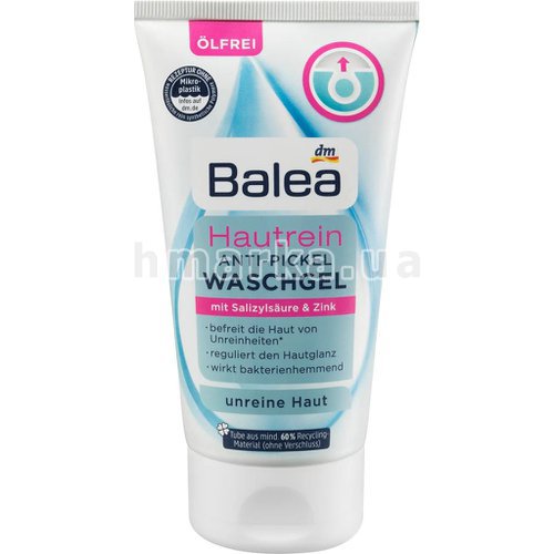 Фото Гель для умывания Balea Skin Clean против прыщей с салициловой кислотой и цинком, 150 мл № 1