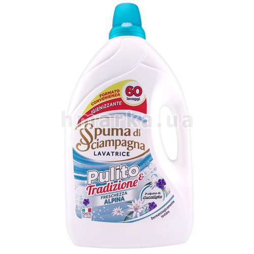 Фото Універсальний гель для прання + Дезинфекція Spuma di Sciampagna Альпійська свіжість на 60 прань, 3 л № 1