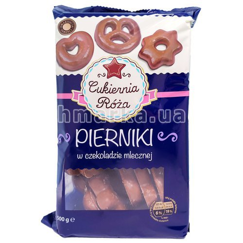 Фото Медове печиво в молочному шоколаді Cukiernia Roza, 500 г № 1