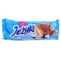 Печенье в молочном шоколаде Jeżyki с карамелью, кокосовой стружкой, лесными орехами, 140 г