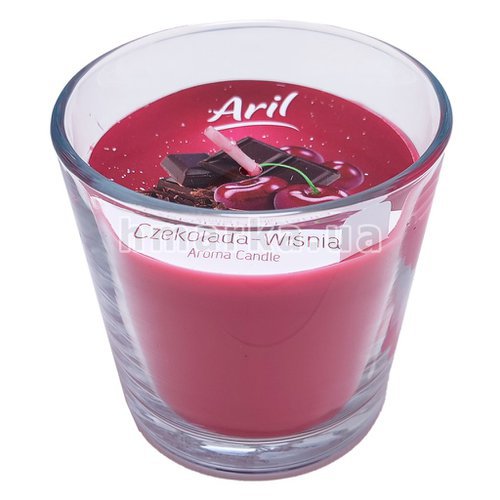 Фото Свічка ароматична Aril Шоколад з вишнею у скляному стаканчику № 1