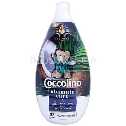 Фото Кондиціонер для білизни Coccolino "Кокосова фантазія", 58 прань, 0,870 л № 1