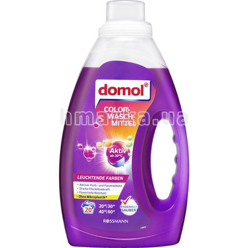 Фото Гель для прання кольорових тканин Domol, 20 прань, 1.1 л № 1