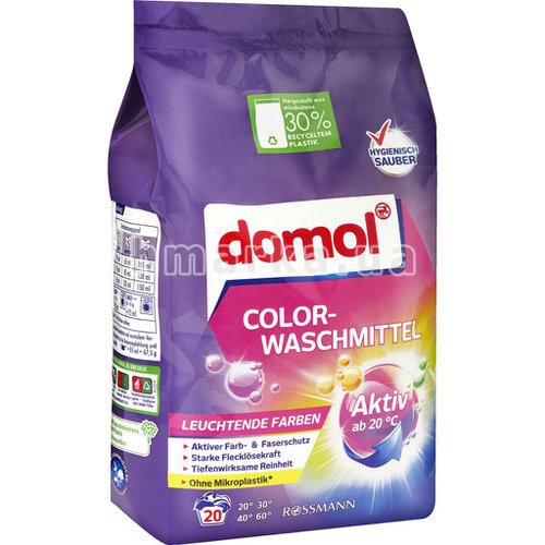 Фото Пральний порошок для кольорових речей Domol Colorwaschmittel, 20 прань, 1.35 кг № 1