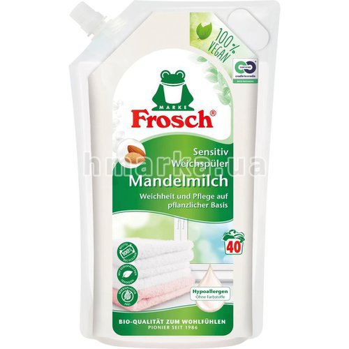 Фото Кондиціонер для прання Frosch з мигдальним молоком, гіпоалергенний, 40 прань, 1 л № 1