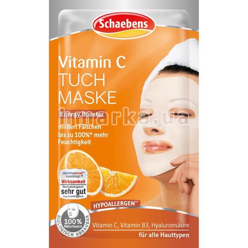 Фото Тканинна маска для обличчя Schaebens з Вітаміном С, 1 шт № 1