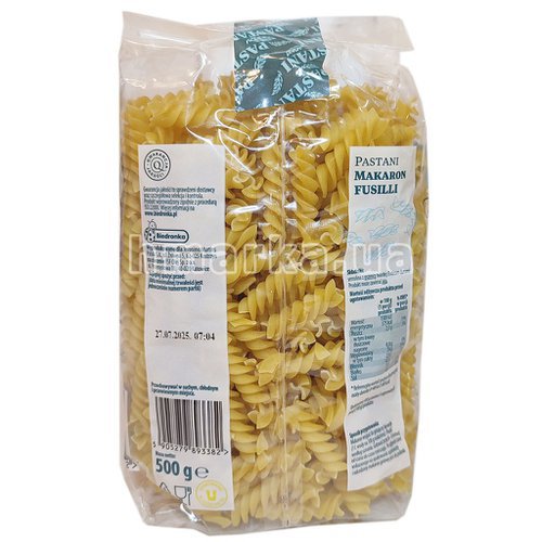 Фото Італійські макарони Pastani Fusilli з твердих сортів пшениці, 500 г № 2