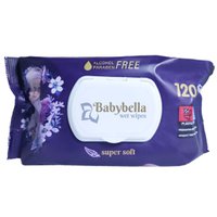 Вологі серветки дитячі Babylbella "Super Soft" з клапаном, без алкоголю і парабенів, 120 шт.