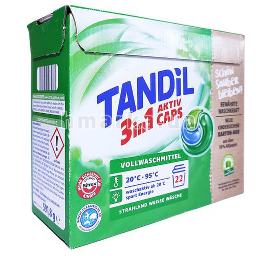 Фото Tandil капсули для прання білих речей 3 в 1 Caps, 22 шт. № 4