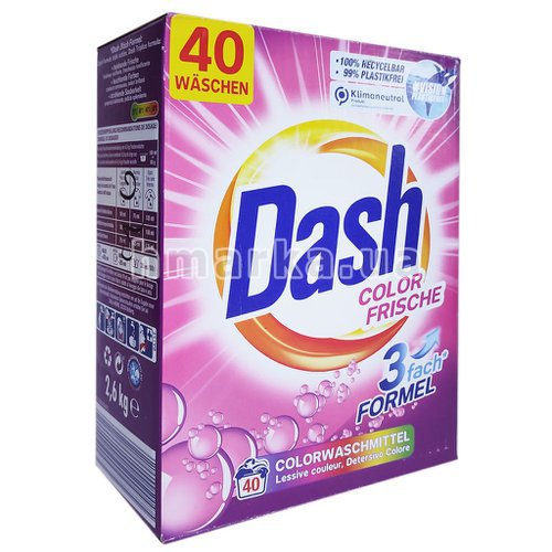 Фото Порошок для прання кольорового одягу Dash Color Frische, на 40 прань, 2.6 кг № 1