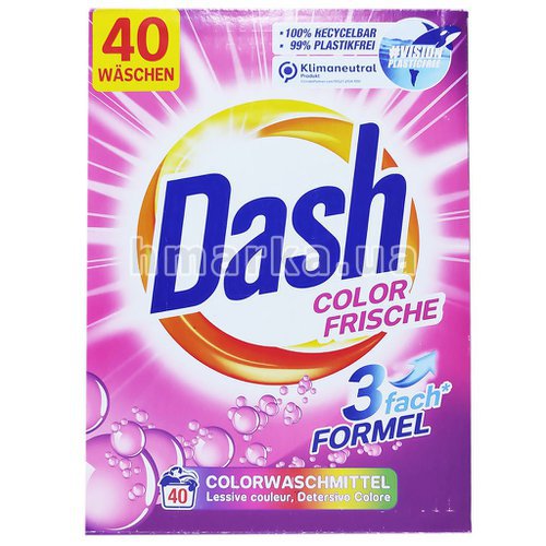 Фото Порошок для прання кольорового одягу Dash Color Frische, на 40 прань, 2.6 кг № 3