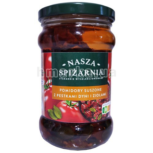 Фото В'ялені помідори Nasza Spizarnia з гарбузовим насінням і зеленню, 270 г № 1